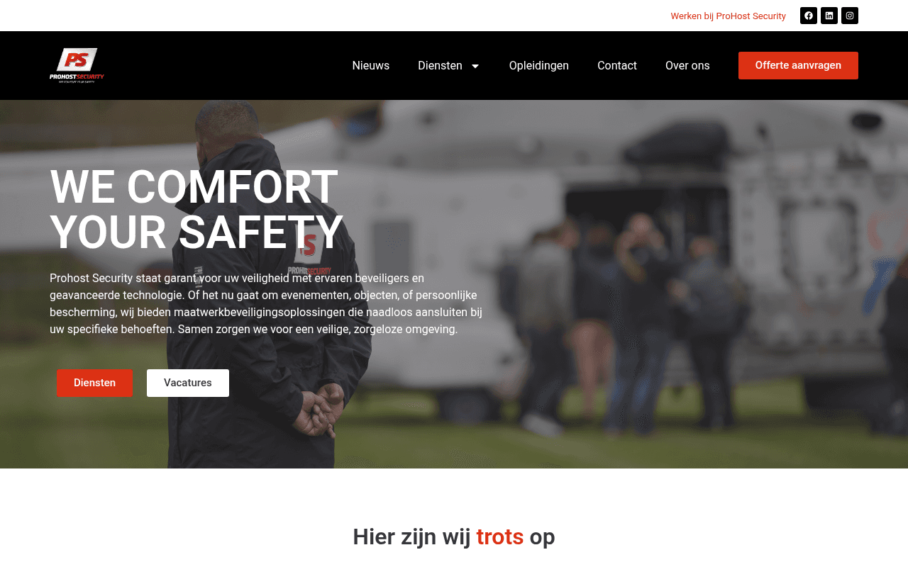 Screenshot of Prohost Security