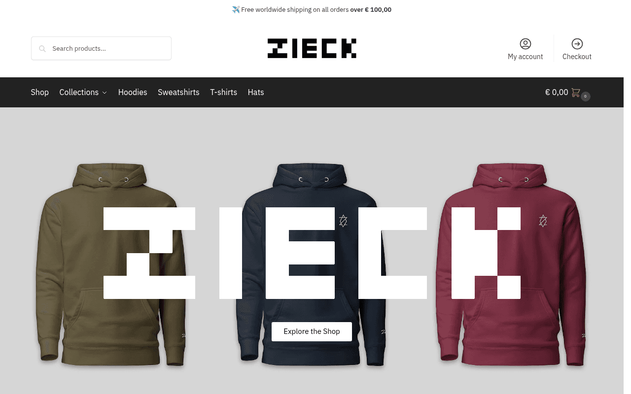 Screenshot of Zieck.eu